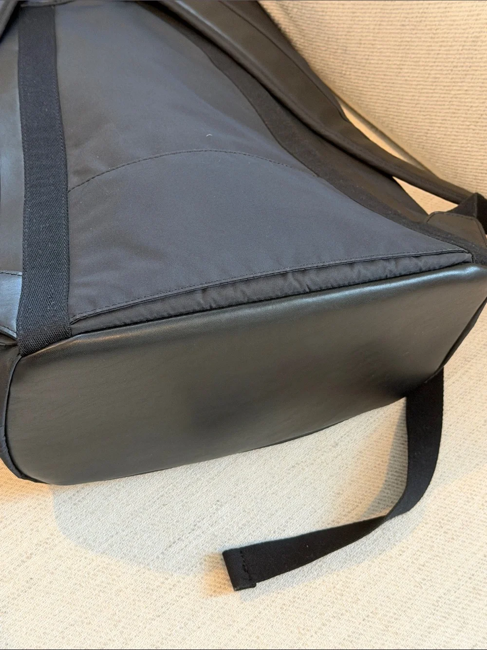 Authentic Tumi Black Nylon and Leather Top-Handle Backpack like new condition